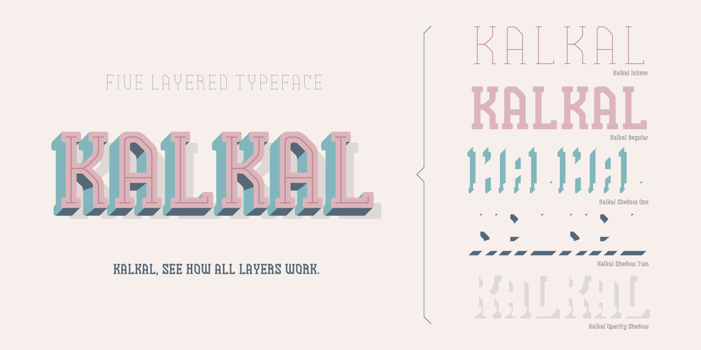 Beispiel einer Kalkal Regular-Schriftart